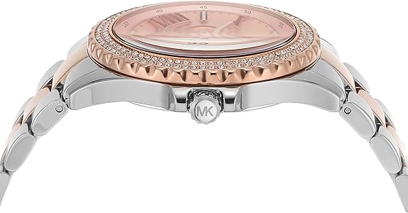 Michael Kors Everest Three Hand Rose Gold Dial Two Tone Steel Strap Watch For Women - MK7402