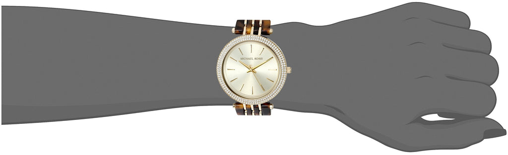 Michael Kors Darci Gold Dial Brown Two Tone Steel Strap Watch for Women - MK4326