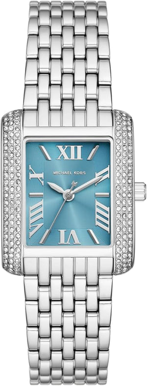 Michael Kors Emery Analog Three Hand Blue Dial Silver Steel Strap Watch for Women - MK4829