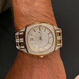 Bulova Phantom Crystal Silver Dial Two Tone Steel Strap Watch for Men - 98B323