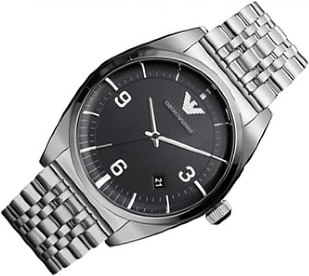 Emporio Armani Classic Analog Black Dial Silver Steel Strap Watch For Men - AR0369