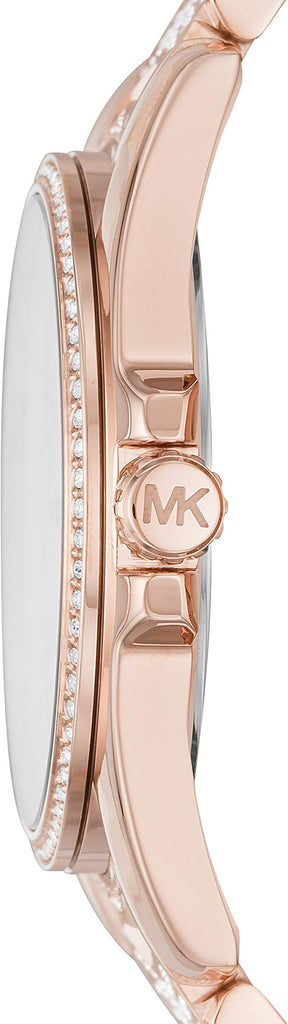 Michael Kors Runway Mother of Pearl Dial Rose Gold Steel Strap Watch For Women - MK6856