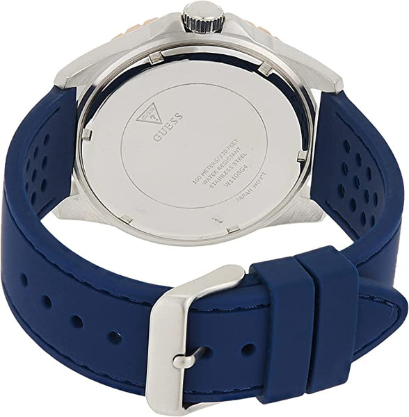 Guess Odyssey Multifunction Blue Dial Blue Rubber Strap Watch For Men - W1108G4