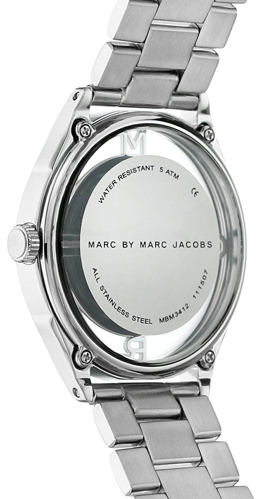 Marc Jacobs Tether Transparent Silver Dial Silver Steel Strap Watch for Women - MBM3412