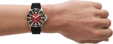 Emporio Armani Meccanico Automatic Red Dial Black Silicon Strap Watch For Men - AR60070