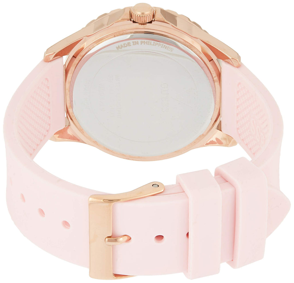 Guess Sparkling Diamonds Pink Dial Pink Rubber Strap Watch for Women - W0032L9