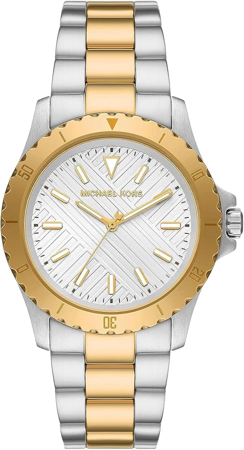 Michael Kors Everest Three Hand Silver Dial Two Tone Steel Strap Watch For Men - MK9141