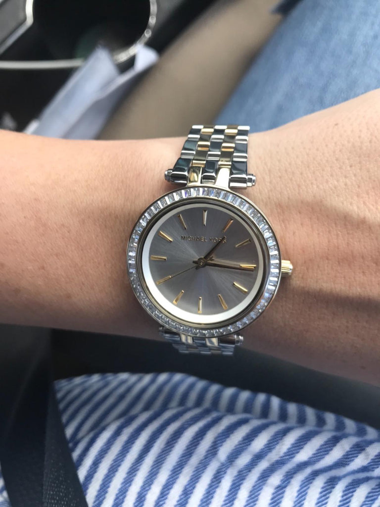 Michael Kors Darci Silver Dial Two Tone Steel Strap Watch for Women - MK3405