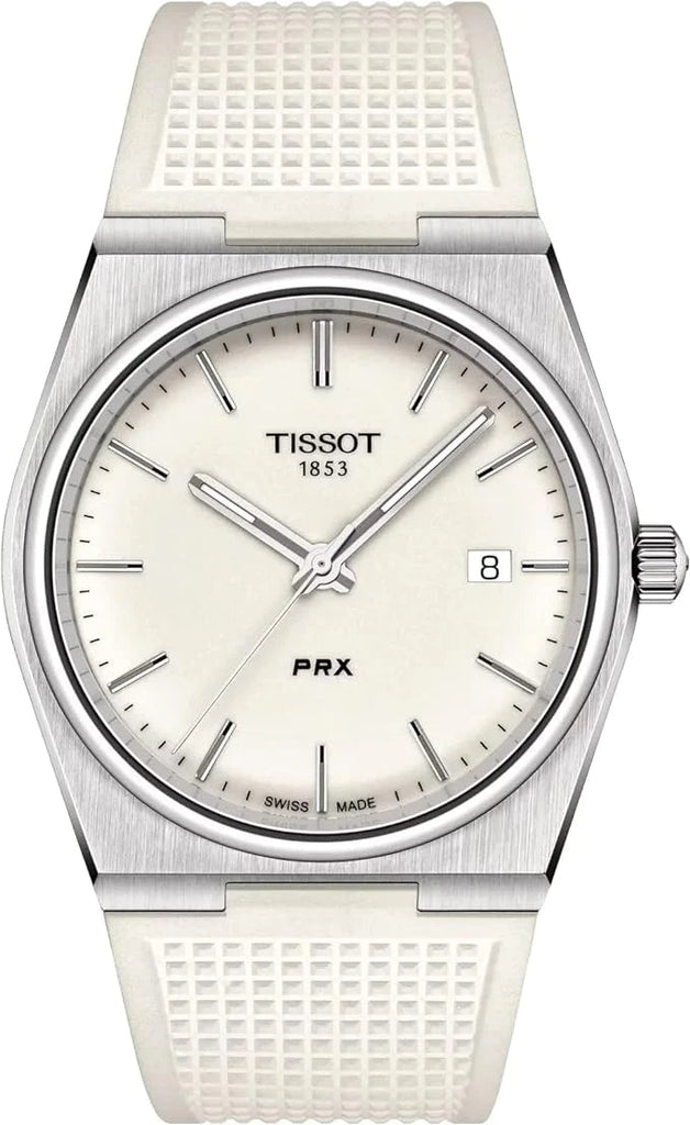 Tissot PRX 40 White Dial White Rubber Strap Watch For Men - T137.410.17.011.00