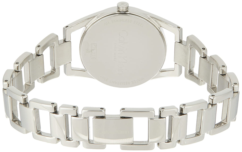 Calvin Klein Dainty Silver Dial Silver Steel Strap Watch for Women - K7L23146