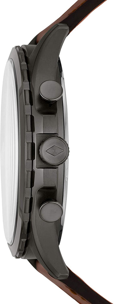 Fossil Forrester Chronograph Grey Dial Brown Leather Strap Watch for Men - FS5815