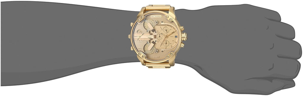 Diesel Mr Daddy 2.0 Chronograph Gold Dial Gold Steel Strap Watch For Men - DZ7399
