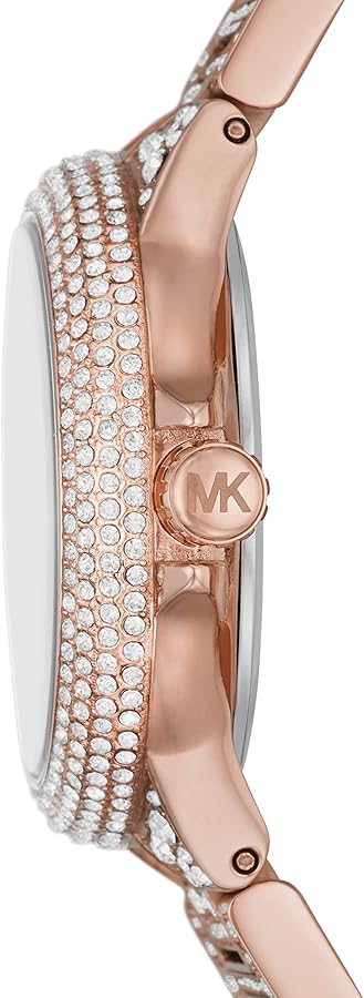 Michael Kors Camille Multifunction Crystals Rose Gold Dial Rose Gold Steel Strap Watch For Women - MK6997