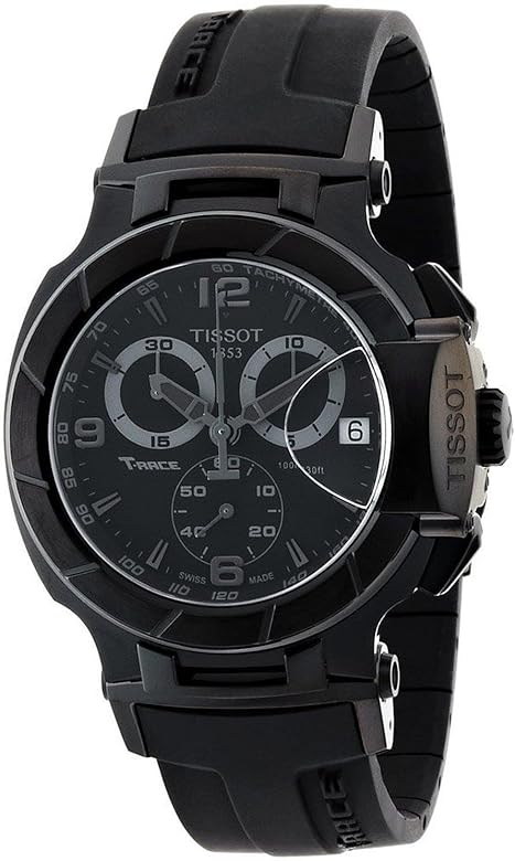Tissot T Race Chronograph Black Dial Black Rubber Strap Watch for Men - T048.417.37.057.00