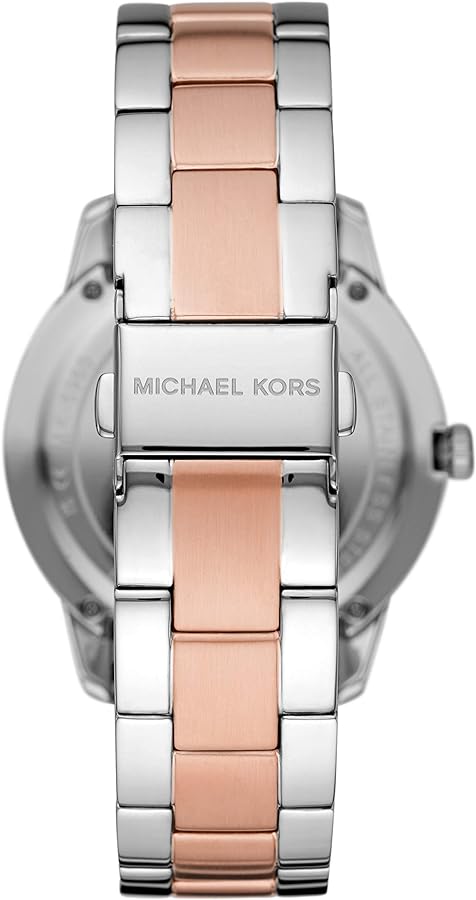 Michael Kors Runway Quartz Black Dial Two Tone Steel Strap Watch For Women - MK6960