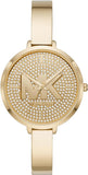 Michael Kors Parker Crystals Gold Dial Gold Steel Strap Watch For Women - MK4469