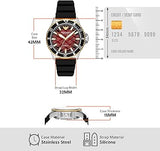 Emporio Armani Meccanico Automatic Red Dial Black Silicon Strap Watch For Men - AR60070