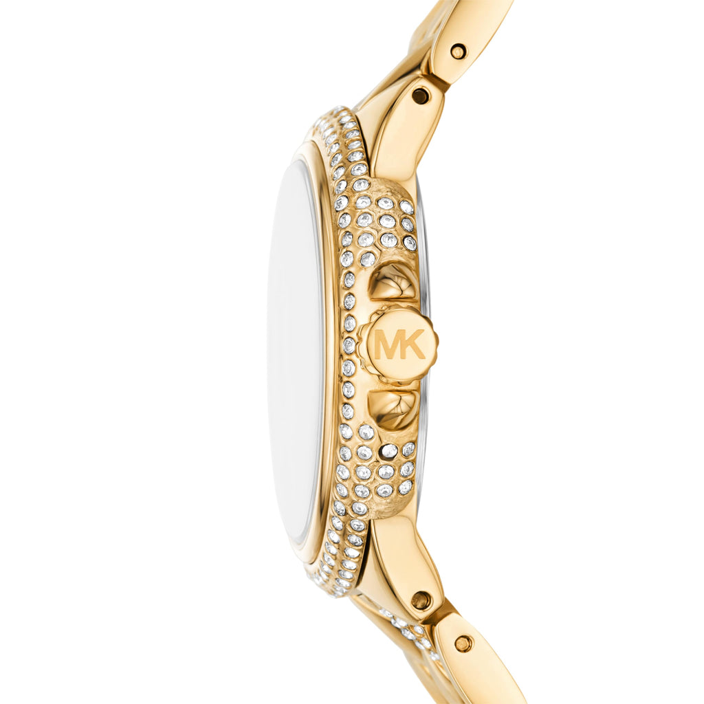 Michael Kors Camile Analog White Dial Gold Steel Strap Watch for Women - MK4801