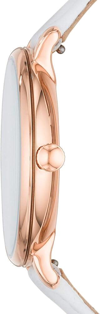 Fossil Jacqueline Quartz Mother of Pearl White Dial White Leather Strap Watch for Women - ES4579