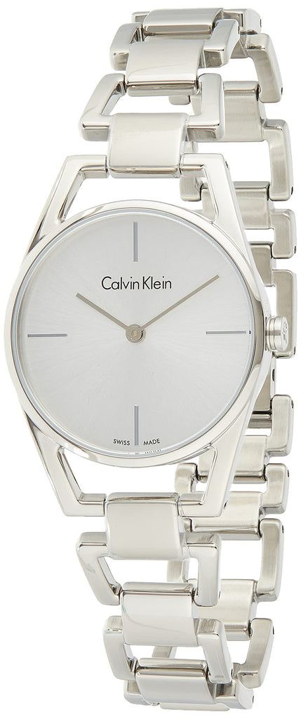 Calvin Klein Dainty Silver Dial Silver Steel Strap Watch for Women - K7L23146