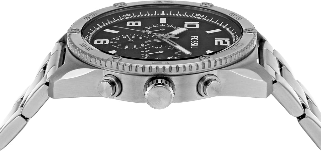 Fossil Brox Multifunction Black Dial Silver Steel Strap Watch for Women - BQ2797