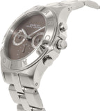 Marc Jacobs Blade Chronograph Brown Dial Silver Steel Strap Watch for Women - MBM8636