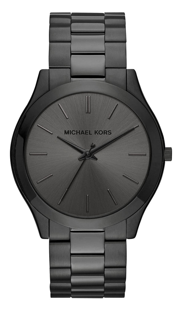 🎁 Michael Kors Slim Runway Black Dial Black Steel Strap Watch for Men - MK8507 (100% off)