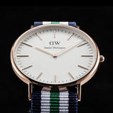 Daniel Wellington Classic Nottingham White Dial Two Tone NATO Strap Watch For Men - 0108DW