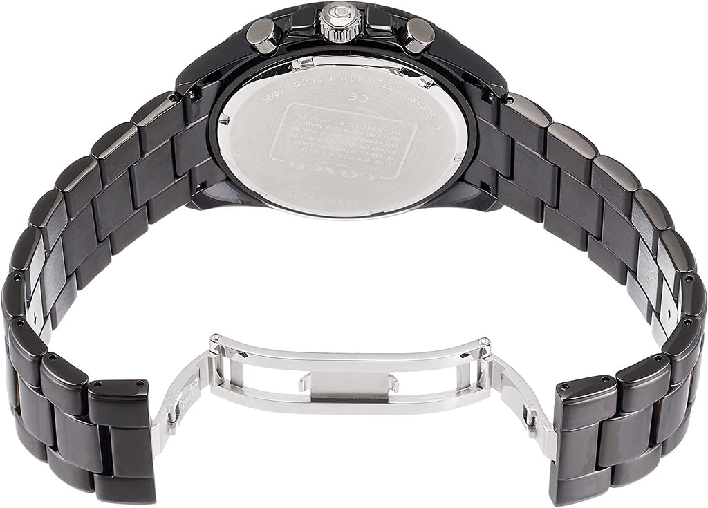 Coach Kent Chronograph Black Dial Black Steel Strap Watch for Men - 14602554