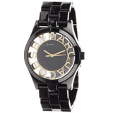 Marc Jacobs Henry Transparent Black Dial Black Steel Strap Watch for Women - MBM3255