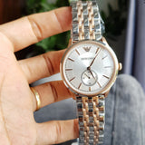 Emporio Armani Classic Silver Dial Two Tone Steel Strap Watch For Men - AR1839
