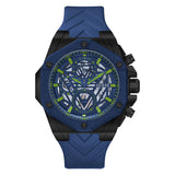 Guess Formula Multifunction Blue Dial Blue Silicone Strap Watch For Men - GW0579G3