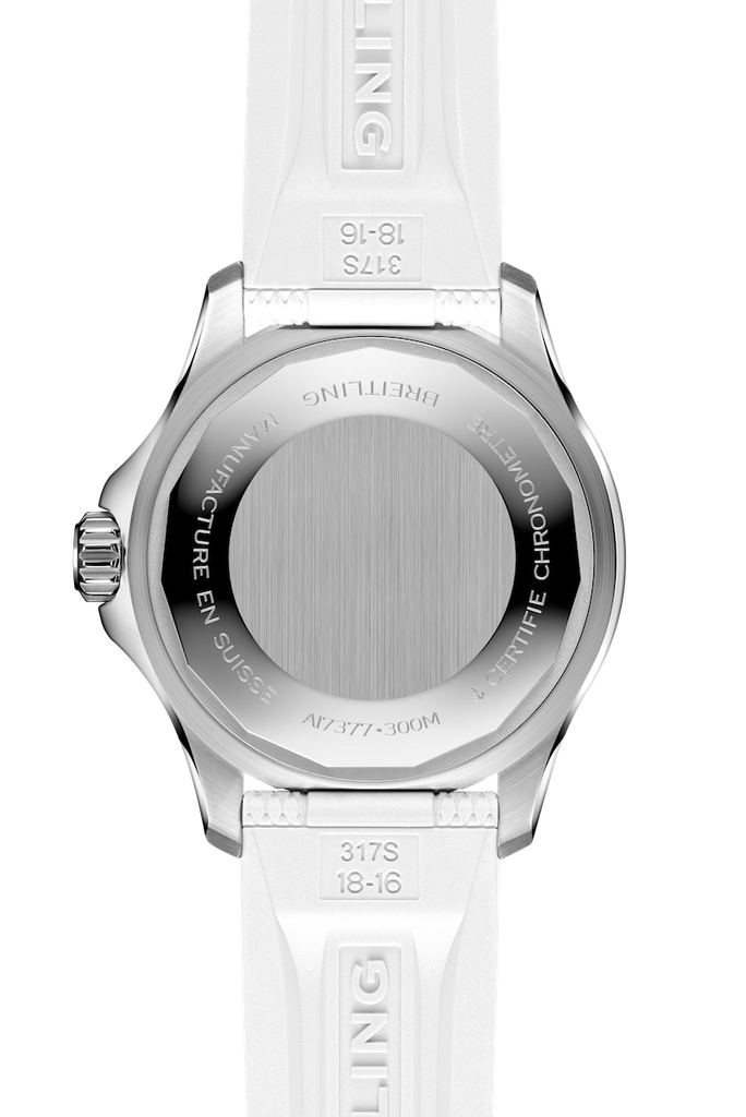 Breitling Superocean Automatic 36 White Dial White Rubber Strap Watch for Men - A17377211A1S1