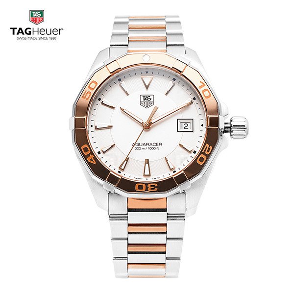 Tag Heuer Aquaracer Quartz White Dial Silver Strap Watch for Men - WAY1150.BD0911