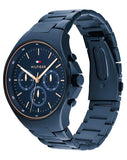 Tommy Hilfiger Justin Chronograph Blue Dial Blue Steel Strap Watch For Men - 1792058