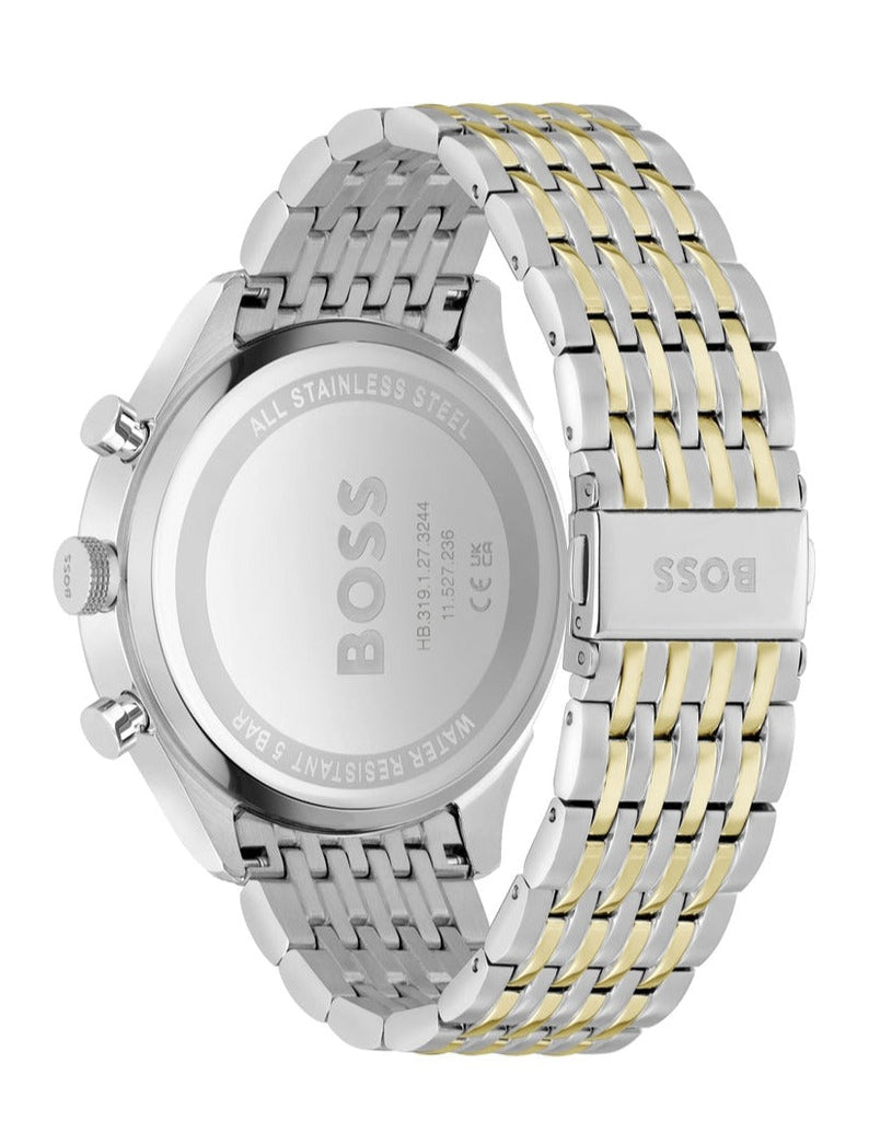 Hugo Boss Gregor Chronograph Green Dial Two Tone Steel Strap Watch For Men - 1514081