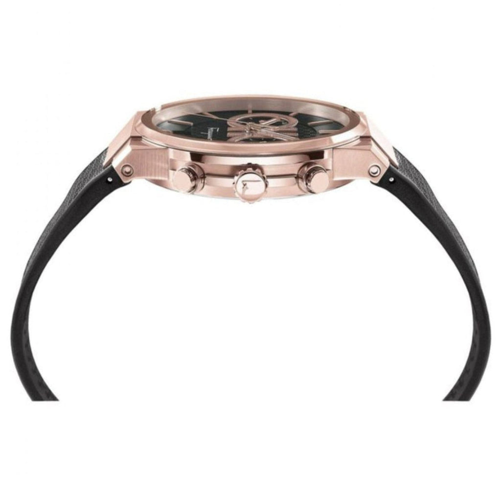 Salvatore Ferragamo Sapphire Chrono Black Dial Black Rubber Strap Watch for Men - SFME00721