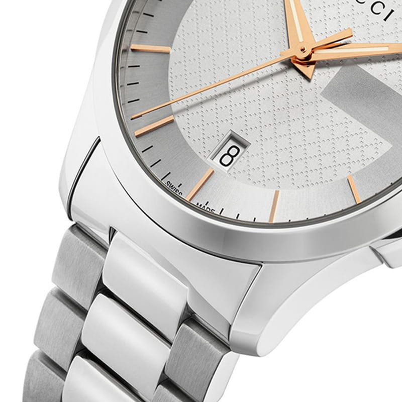 Gucci G Timeless Silver Dial Silver Steel Strap Unisex Watch - YA126442