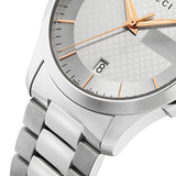 Gucci G Timeless Silver Dial Silver Steel Strap Unisex Watch - YA126442