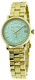 Marc Jacobs Baker Mint Green Dial Gold Steel Strap Watch for Women - MBM3284