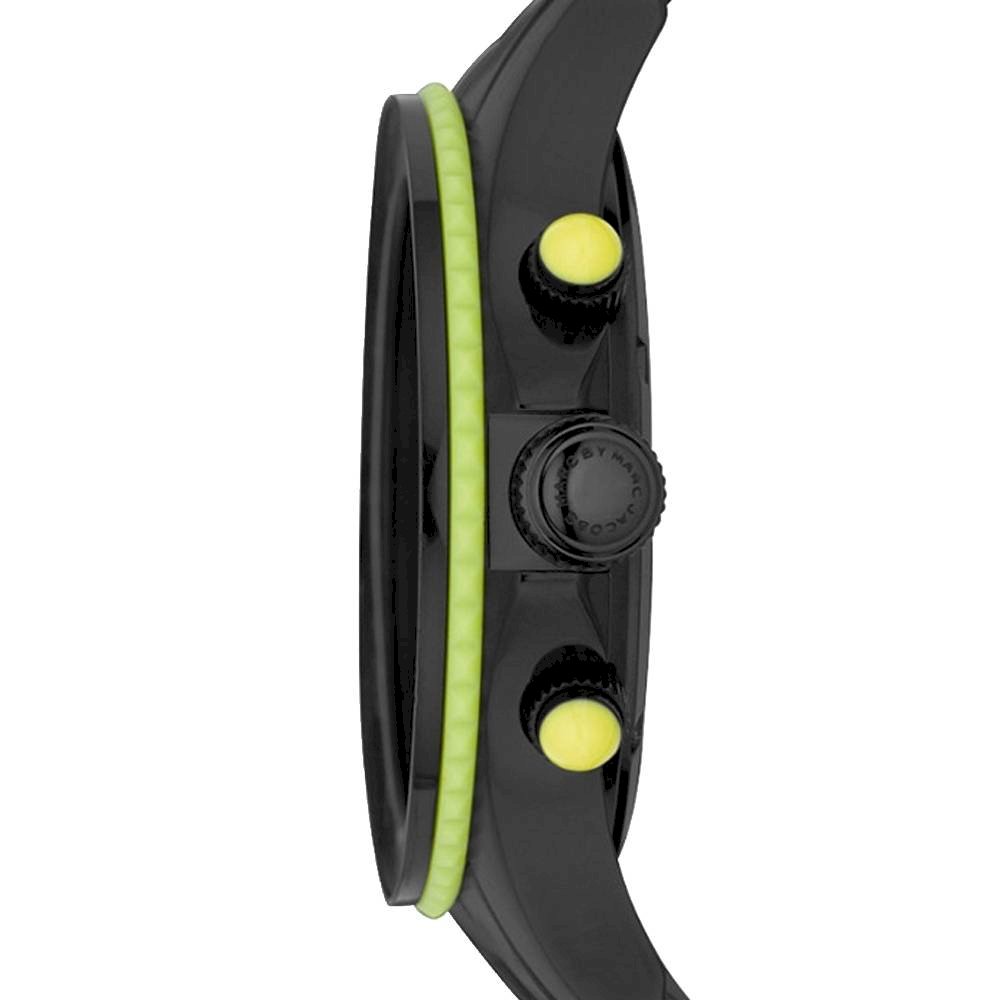 Marc Jacobs Rock Chronograph Black Dial Black Steel Strap Watch for Men - MBM5026