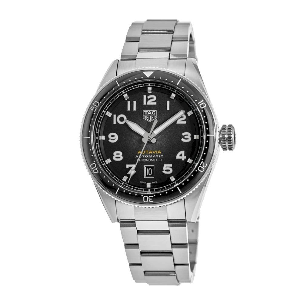 Tag Heuer Autavia Automatic Grey Dial Silver Steel Strap Watch for Men - WBE5114.EB0173