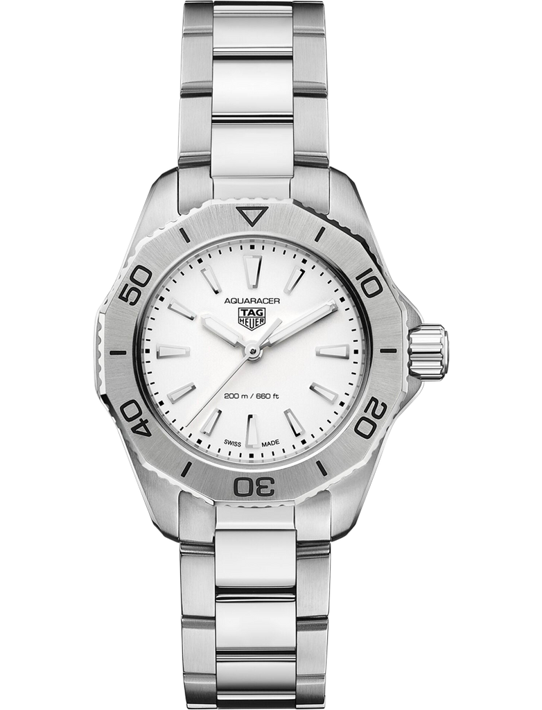 Tag Heuer Aquaracer Professional 200 Quartz White Dial Silver Steel Strap Watch for Women - WBP1411.BA0622