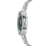 Salvatore Ferragamo Sapphire Chrono Green Dial Silver Steel Strap Watch for Men - SFME00421