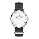 Daniel Wellington Dapper Cornwall White Dial Black Nylon Strap Watch for Women - DW00100264