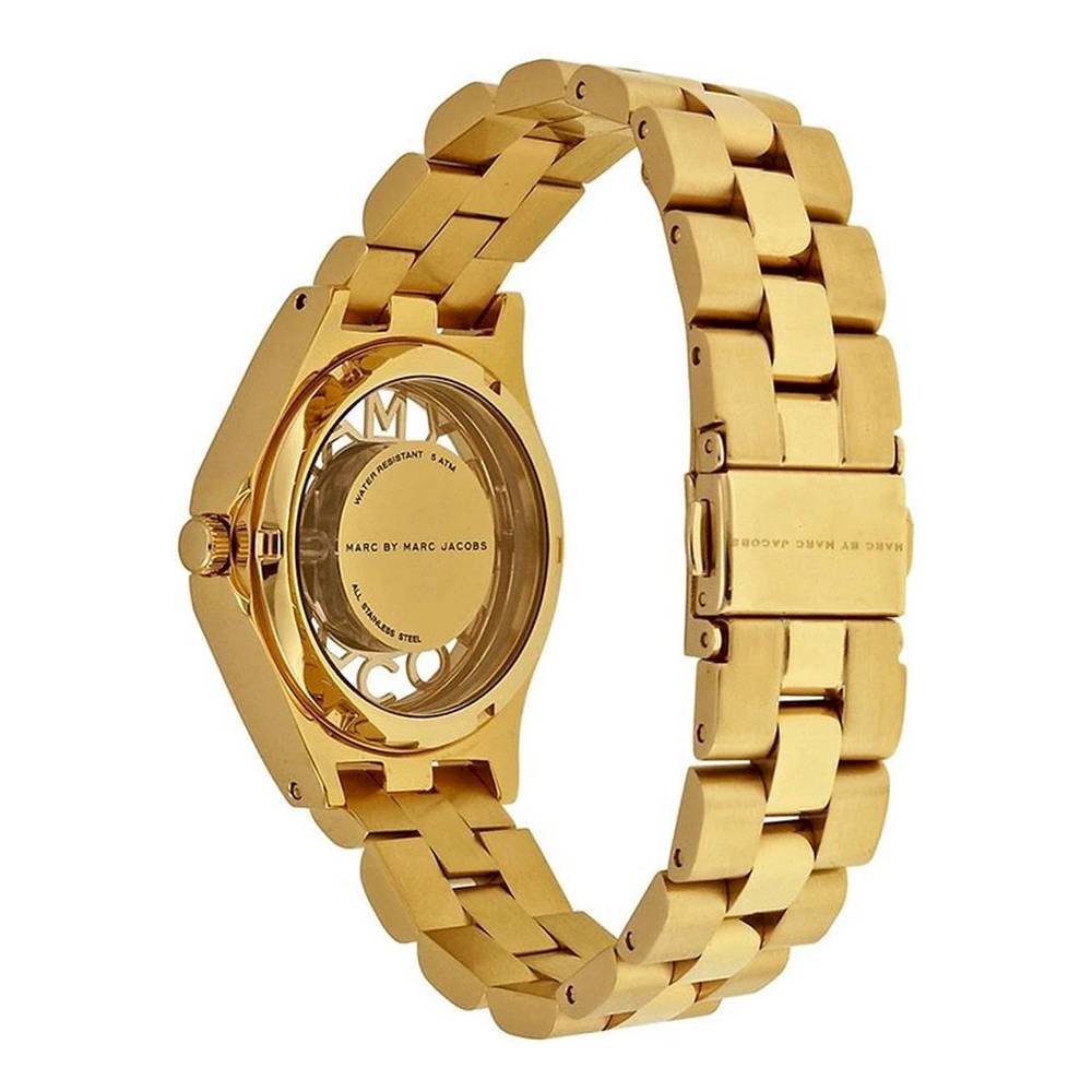 Marc Jacobs Henry Gold Dial Gold Steel Strap Watch for Women - MBM3292