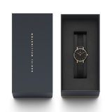 Daniel Wellington Classic Petite Pressed Ashfield Black Dial Black Mesh Bracelet Watch For Women - DW00100441