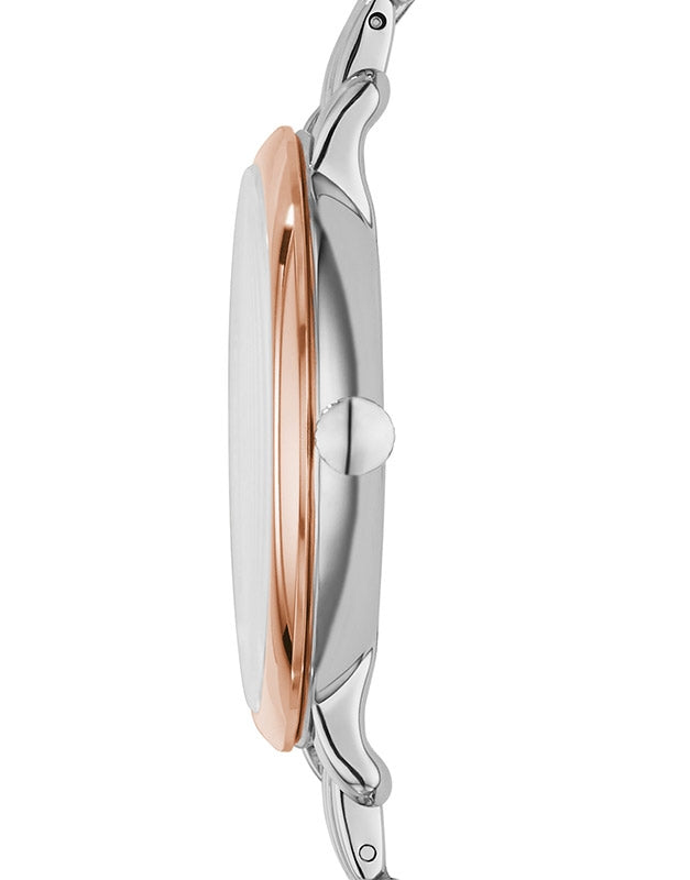 Fossil Jacqueline White Dial Two Tone Steel Strap Watch for Women - ES3844