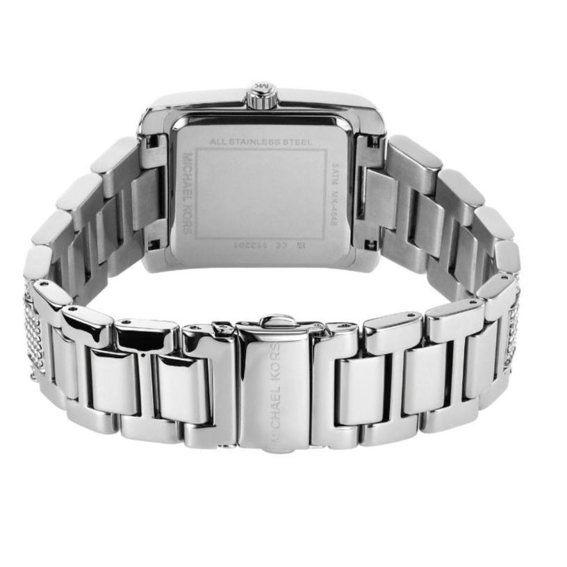 Michael Kors Emery Analog Crystals Silver Dial Silver Steel Strap Watch for Women - MK4648