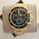 Michael Kors Bayville Chronograph Black Dial Gold Steel Strap Watch For Men - MK8726